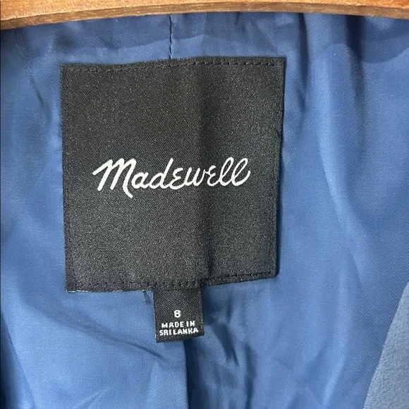 MADEWELL The Rosedale Blazer in Crepe Slate Blue Size 8 - Picture 7 of 16